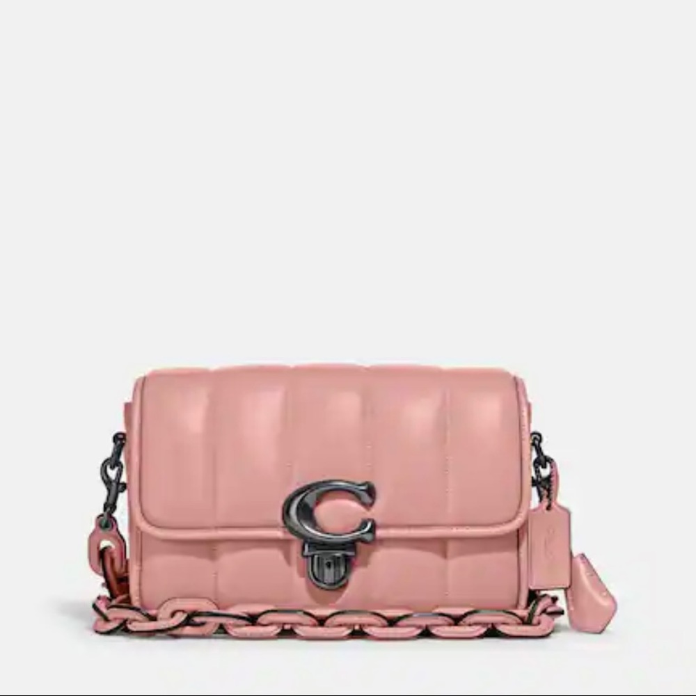 Coach Quited Studio Handbag  in carnation